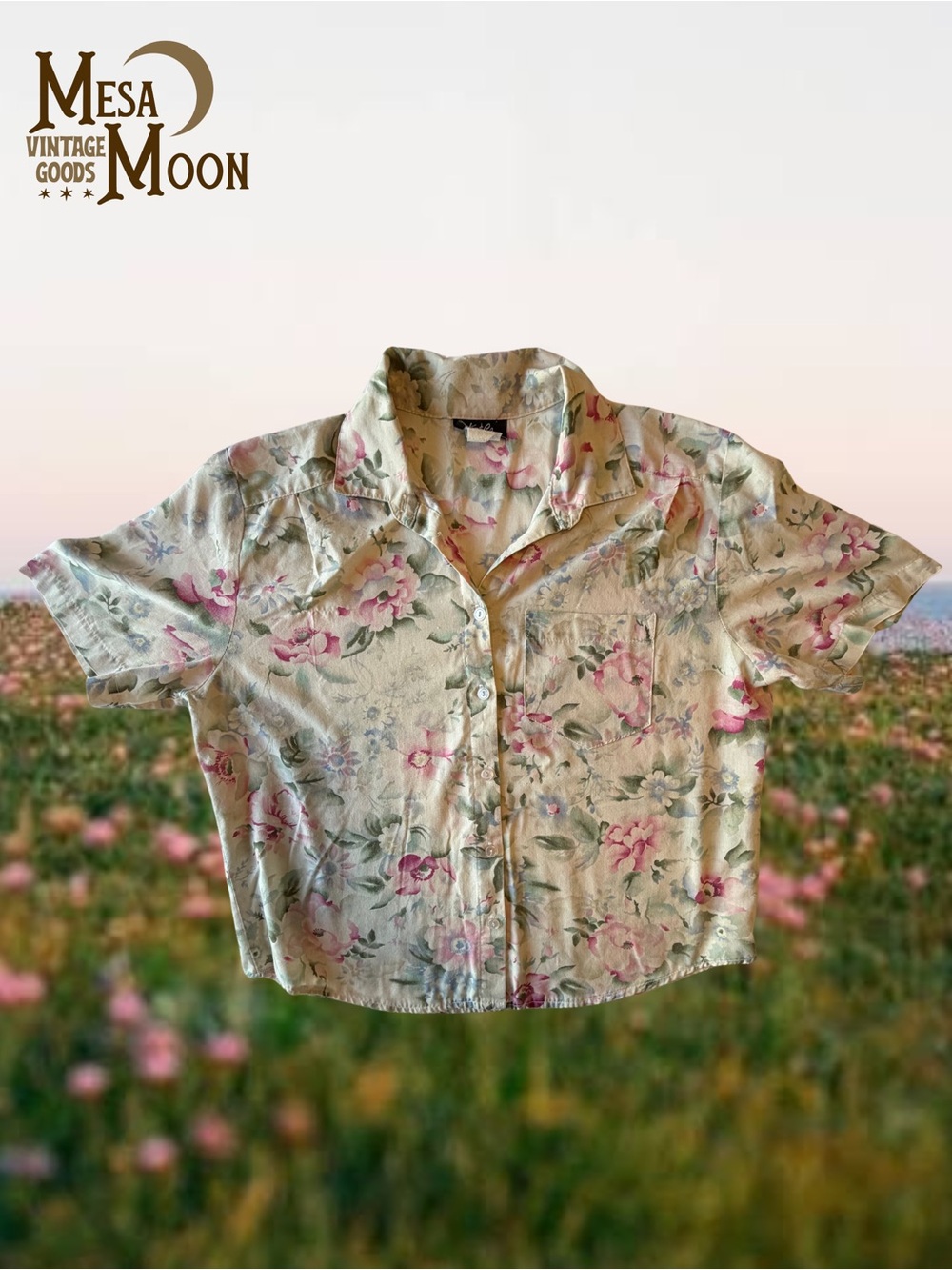 Vintage Floral Button Front Blouse